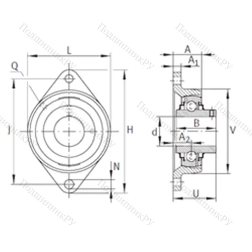 Подшипниковый узел шариковый радиальный RCJTY 1-15/16