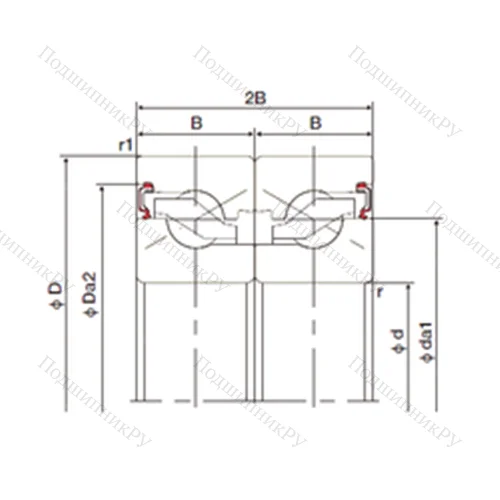 Подшипник шариковый упорно-радиальный спаренный 15TAB 04DB-2LR