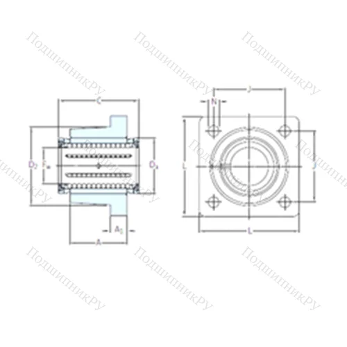 Подшипник шариковый линейный LVCR 12-2LS от производителя  SKF