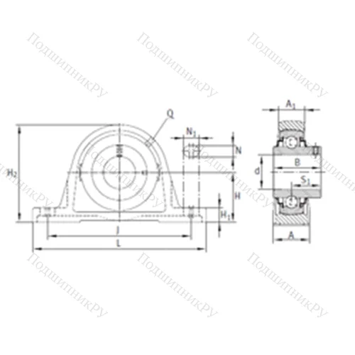 Подшипниковый узел шариковый радиальный RASEY 70