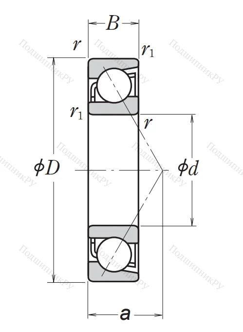 Однорядный шариковый подшипник