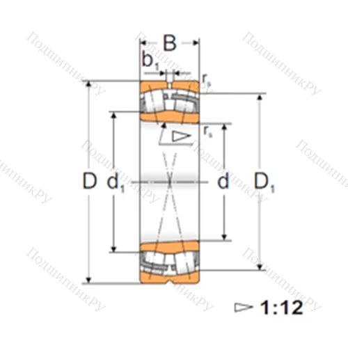 Подшипник роликовый радиальный самоцентрирующийся 22222 KW 33