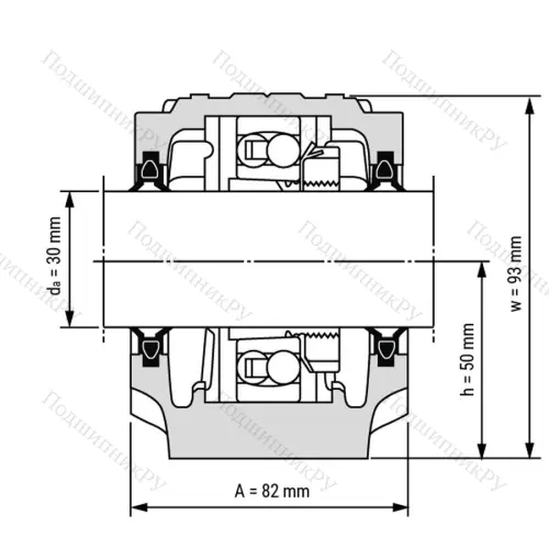 Разборный корпус опорного блока SNL 507-606 / Вал 30мм от производителя  LPZ