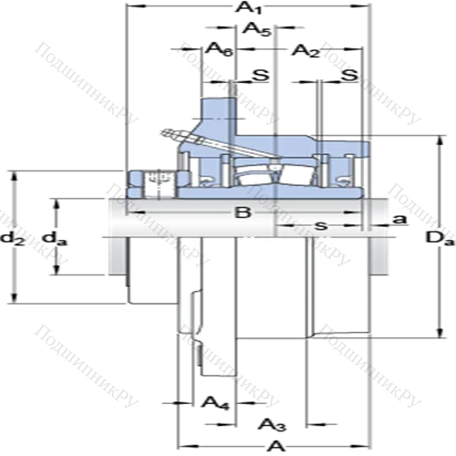 Фланцевые роликоподшипниковые узлы (стопорное кольцо и втулка, для дюймовых валов) FYRP 2 1/2-3