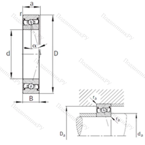 Подшипник шариковый радиально-упорный HCS 7019-C-T-P 4S