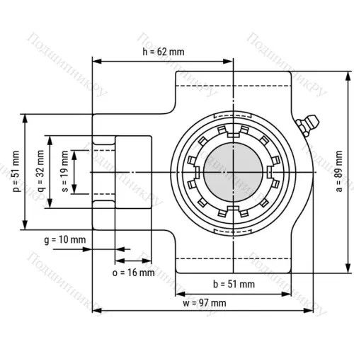 Подшипниковый узел UKT 205 - Вал: 20 мм