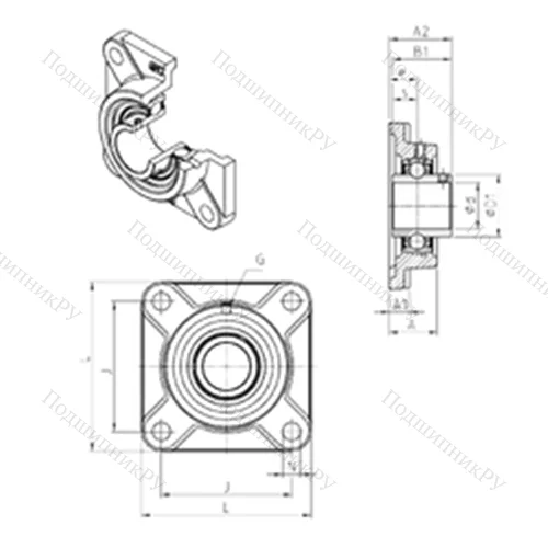 Подшипниковый узел шариковый радиальный UCF 212 от производителя  SNR