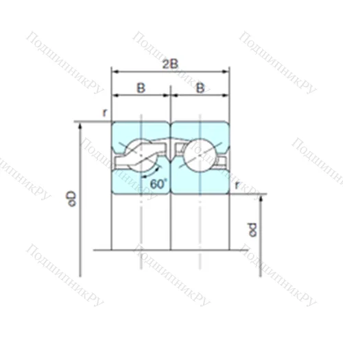 Подшипник шариковый упорно-радиальный спаренный 30TAB 06DF