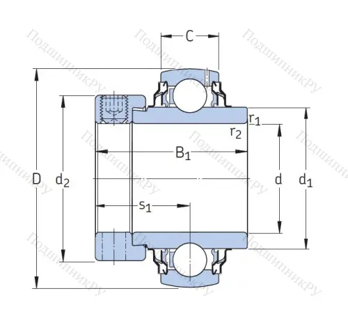 Корпусный подшипник YEL 208-2RF/VL 065 в Костроме