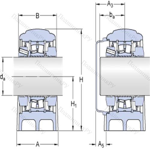 Стационарные роликоподшипниковые узлы (SKF ConCentra, для метрических валов) SYNT 45 FW