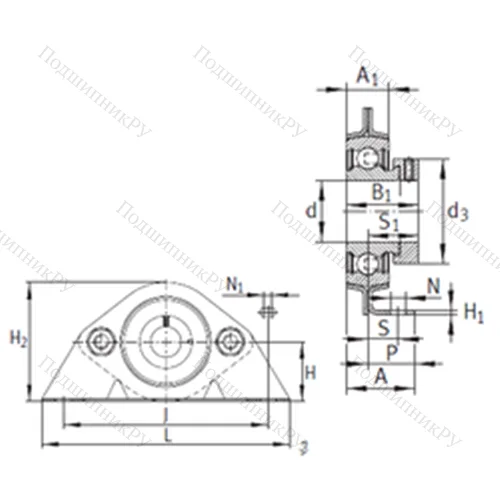 Подшипниковый узел шариковый радиальный PBS 17