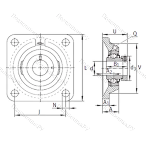 Подшипниковый узел шариковый радиальный RCJ 75
