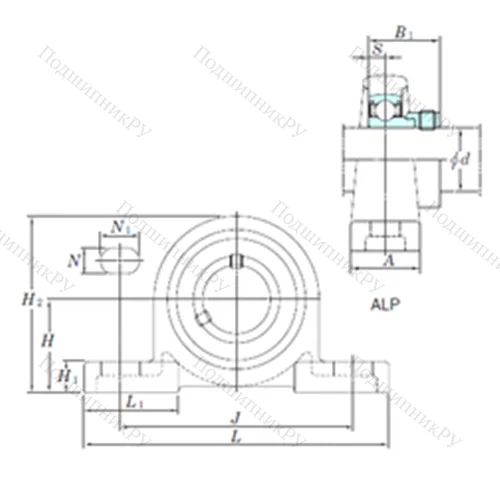 Подшипниковый узел шариковый радиальный ALP 206-20