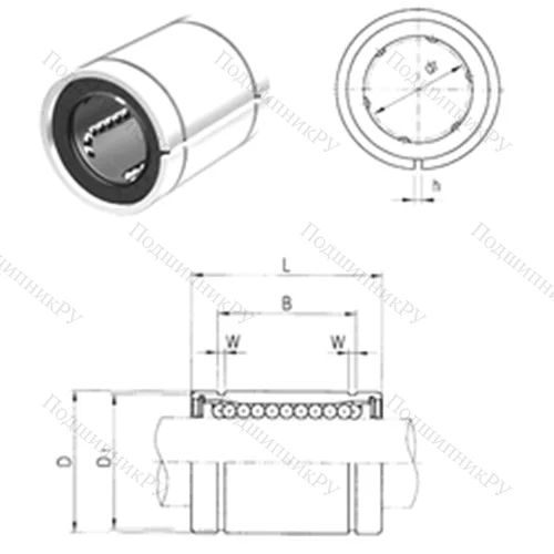 Подшипник шариковый линейный LM 60UUAJ