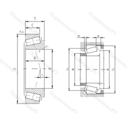 Подшипник роликовый радиально-упорный K-L 45449/K-L 45410 от производителя  ZVL