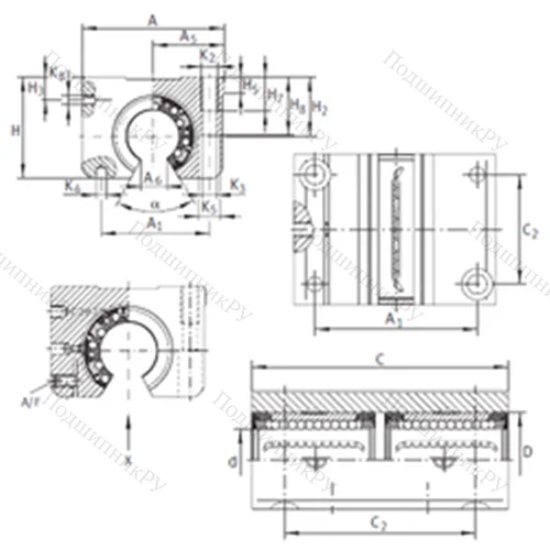 Подшипник шариковый линейный