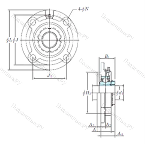 Подшипниковый узел шариковый радиальный UKFC 211 от производителя  KOYO