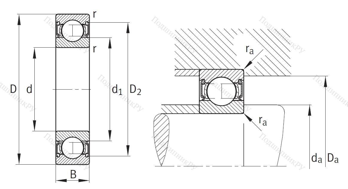 Однорядный шариковый подшипник