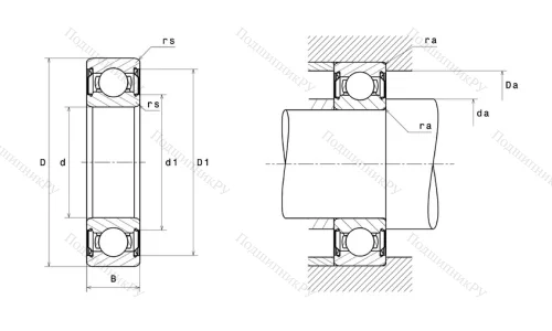 Высокотемпературный  подшипник 6306 HT 200ZZ от производителя  SNR