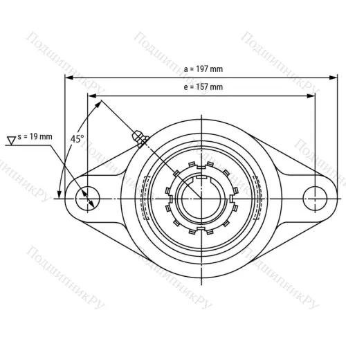 Подшипниковый узел UKFL 210+H 2310 - Вал: 45 мм