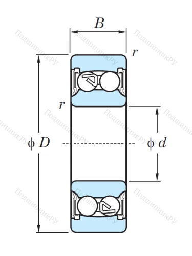 Двухрядный шариковый подшипник 2310 2RS от производителя  KOYO