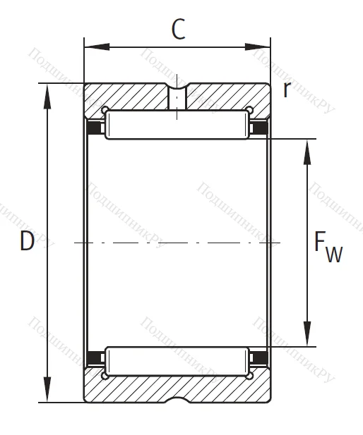 Игольчатый подшипник NK 43/20 XL