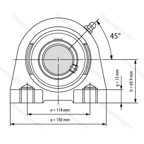 Подшипниковый узел UCPA 212 - Вал: 60 мм от производителя  LPZ