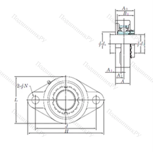 Подшипниковый узел шариковый радиальный UKFL 324