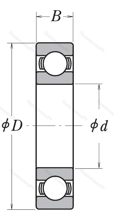 Однорядный шариковый подшипник 6211 CM