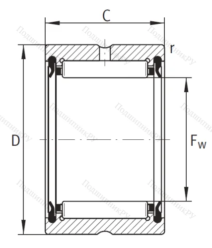 Игольчатый подшипник RNA 4906 2RS от производителя  INA