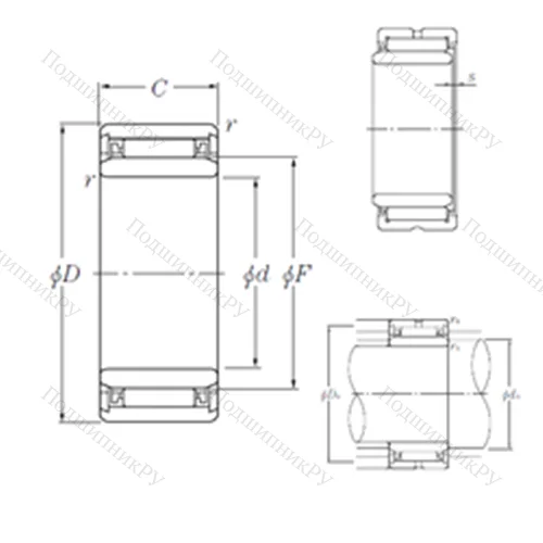 Подшипник игольчатый радиальный NK 8/12T 2+IR 5?8?12